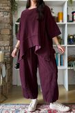 Lock Needlecord Panel Dip Side Top Aubergine